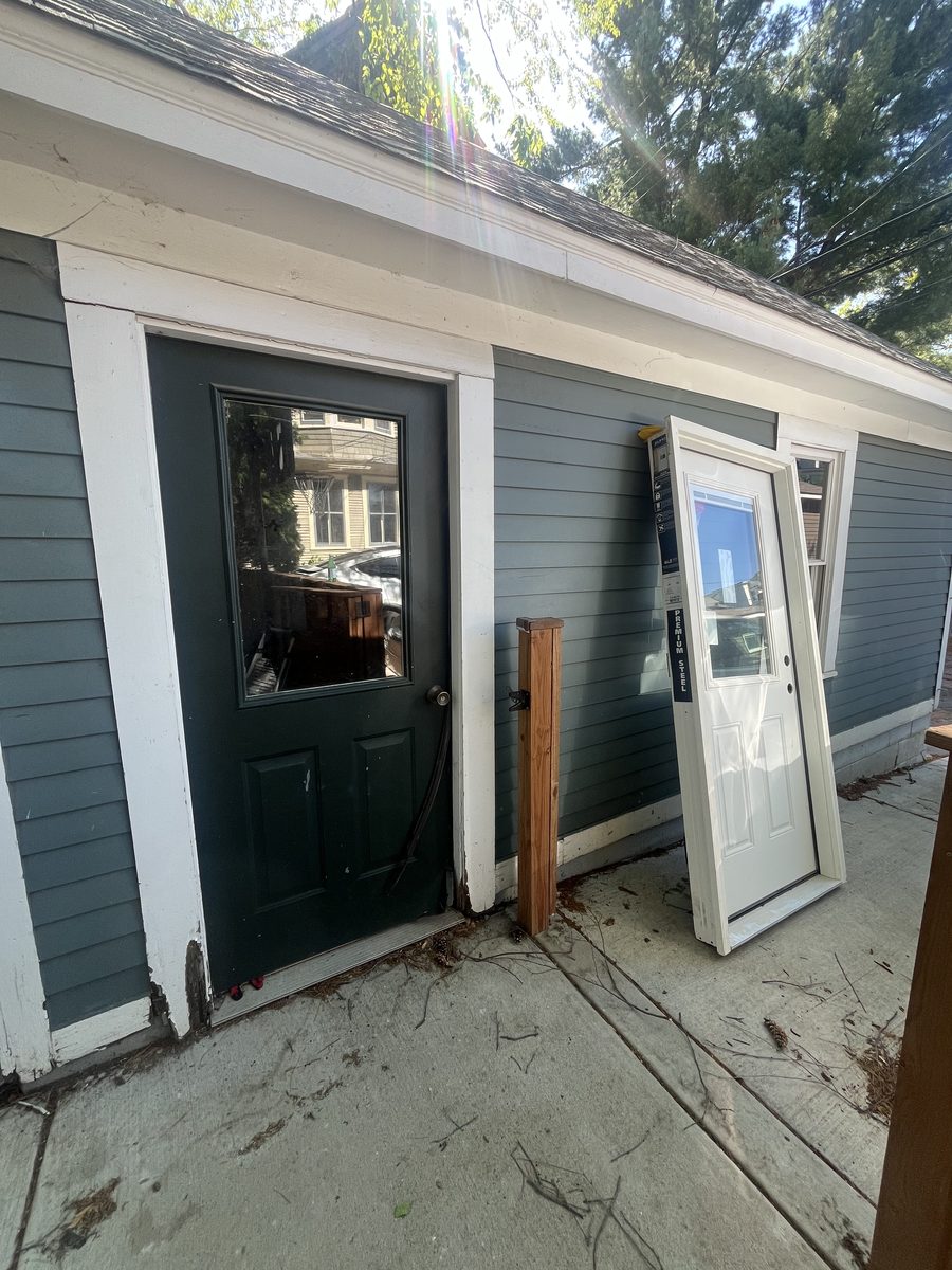 Exterior door replacement swap old new Highland Park Saint Paul Minnesota - JAM Custom Carpentry